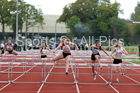 Womens under-17s 80 metres hurdles, 2019 North Eastern Track and Field Champs., Middlesbrough. Photo:  David T. Hewitson/Sports for All Pics